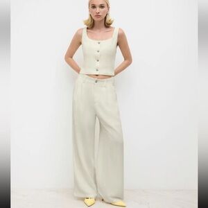 NWT Cider Cream Wide Leg trousers L